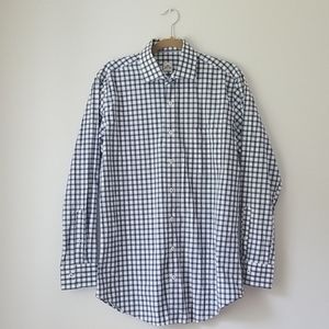 Mens Peter Millar windowpane check button down Med